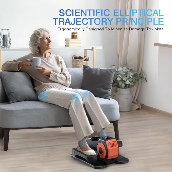 Under Desk Elliptical, Elliptical Leg Exerciser for Seniors, Home Portable Elliptical with Remote Control and 12 Adjustable Speeds, Electric Seated Pedal Exerciser - Image 6