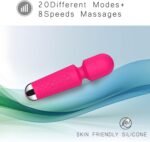 Handheld Muscles Massager, Small Cordless Handheld Massager Wand with Personal Handheld Vibration Rechargeable Massager for Neck Shoulder Back Body(Rose Red) - Image 3