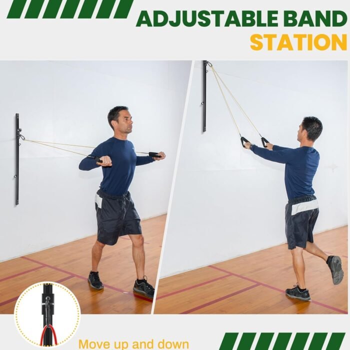Resistance Bands Wall Mount System Adjustable Wall Anchor 35.5in Metal Gym Station for Exercises Home Fitness Workout Athletic Training,Resistance Bands Not Included - Image 5