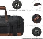 Litvyak Duffle Bag for Travel, 50L Canvas Travel Duffel Bags Overnight Weekend Gym Carry On Luggage Bag for Men & Women(Black) - Image 6