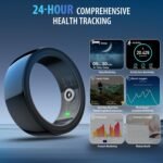 Smart Ring for Men and Women-Fitness Tracker Ring with Heart Rate, Blood Oxygen,Sleep Monitoring, Step Counting, IP68 Waterproof,Remote Camera&Music Control,No App Fee for iPhone & Android(Black, 12#) - Image 3