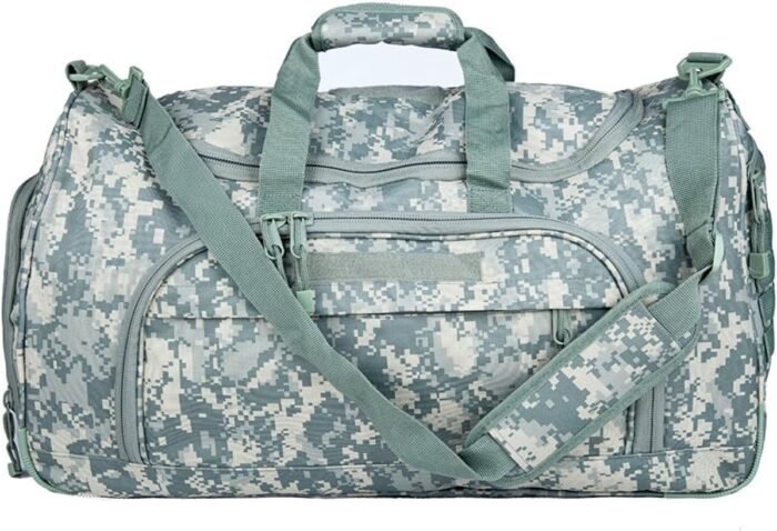 Gym Bag for Women & Men Tactical Duffle Military Weekender Work Out Lightweight Waterproof Sports Tote Shoe Pocket ACU - Image 2