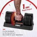 25/55 lbs Pair Adjustable Dumbbells Set, Dumbbells with Anti-Slip Metal Handle for Exercise & Fitness Fast Adjust Weight for Full Body Workout Fitness - Image 3