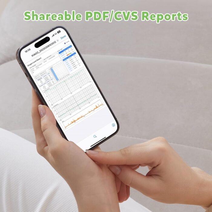 Children Pulse Oximeter KidsO2 Ring, Continuous Kids O2 Sat Monitor Finger for Oxygen with Audible Reminder, Rechargeable Pulse Ox Tracking Child's Blood Oxygen Saturation & Pulse Rate for 3~10 Years Old Kids, with App & PC Chart Report - Image 6