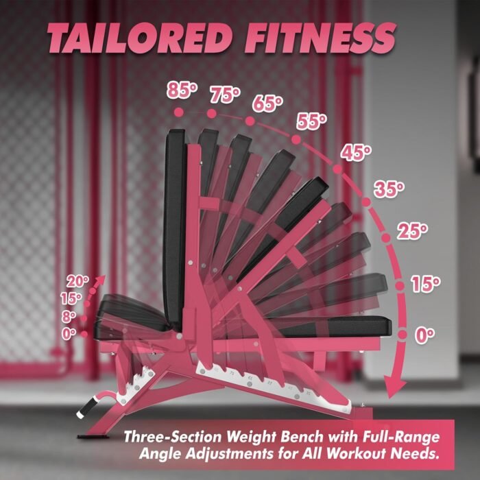 RITFIT Adjustable Weight Bench with Multiple Back Positions for Full Body Workouts, Incline, Decline, and Flat Settings for Home Gym Strength Training, 1300LB Capacity - Image 5