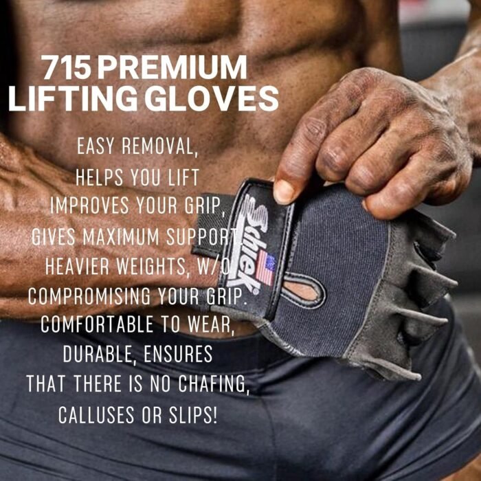 Schiek Sports 715 Premium Gel Lifting Gloves - Exercise Equipment Gloves - Image 7