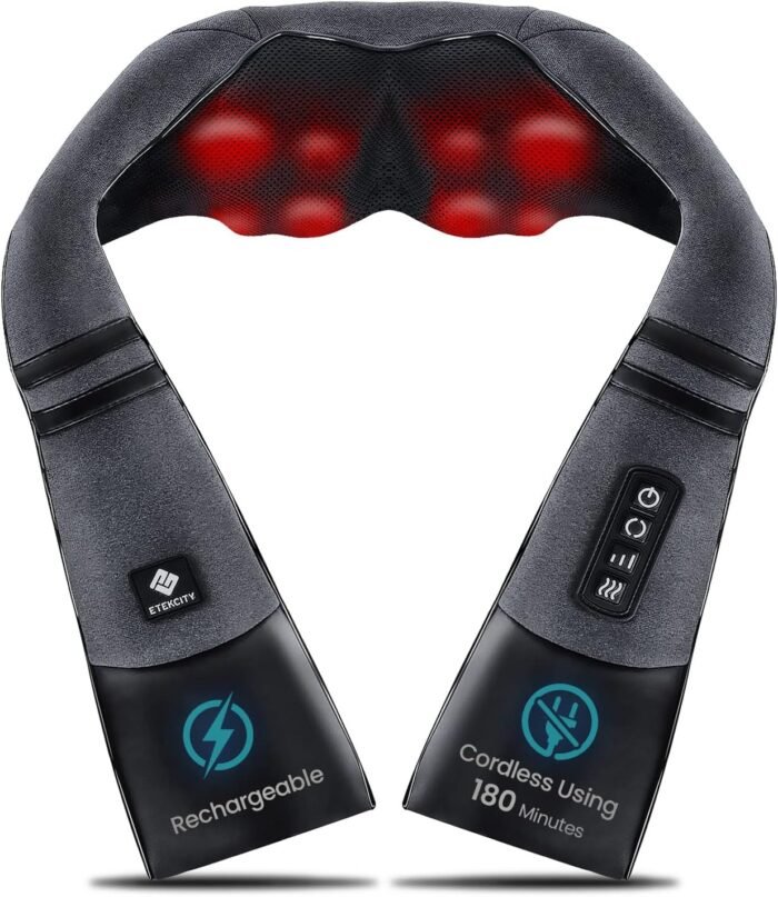 Etekcity FSA HSA Eligible Cordless Neck Massager with Heat for Pain Relief Deep Tissue, FSA Wearables, Rechargeable Shiatsu Back Shoulder Massage Tool, Best Gift for Mother, Father, Women, Men - Image 2