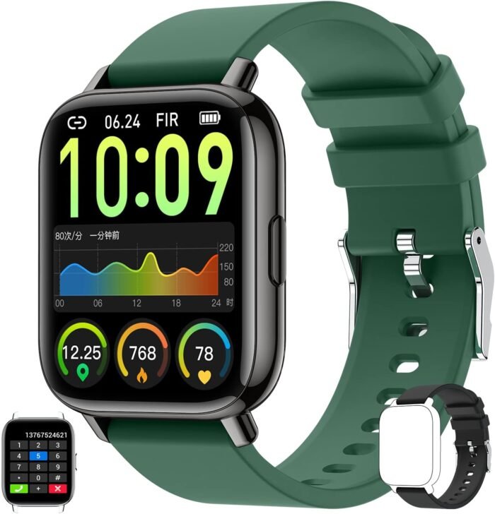 Smart Watch for Men Women Fitness: (Make/Answer Call) Bluetooth Smartwatch for Android Phone iPhone Waterproof Run Sport Digital Watches Blood Pressure Heart Rate Monitor Step Counter Sleep Tracker - Image 2