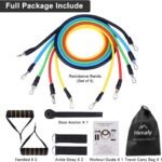 Resistance Bands Set, Himaly Exercise Bands Strength Training Fitness Bands Workout Elastic Bands with Legs Ankle Straps, Door Anchor, Handles & Carry Bag for Home Outdoor Workouts - Image 7