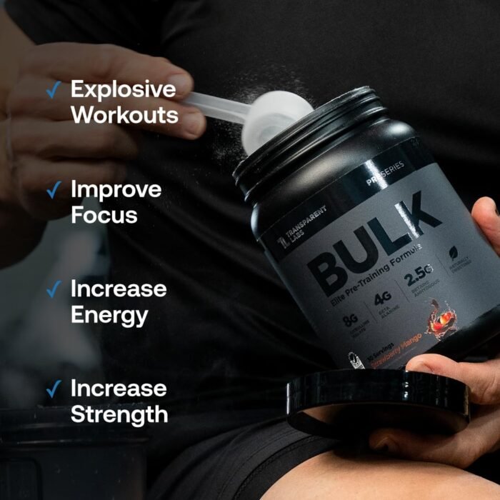 Transparent Labs Bulk Black Pre Workout - Clinically Dosed, Sugar Free Preworkout for Men and Women with Beta Alanine Powder, Citrulline Malate, & Caffeine - 30 Servings, Black Cherry - Image 7