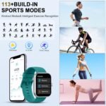 Smart Watch (Answer/Make Calls), 1.96"HD Smartwatch for Men Women 113+ Sport, 2025 Fitness Activity Tracker with Heart Rate Monitor, Sleep Trackers, Pedometer, IP68 Waterproof for Android iOS Green - Image 5