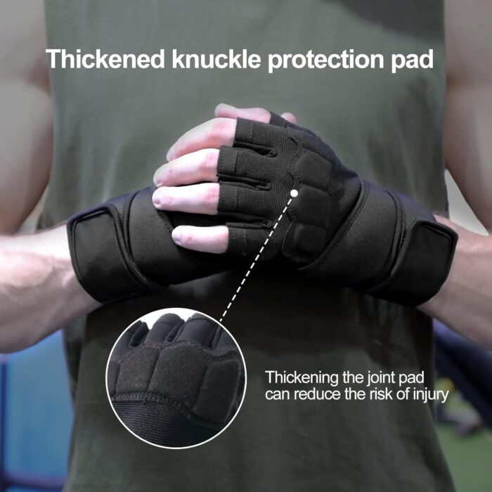 Workout Gloves for Men and Women Gym Weight Lifting Padded Gloves with Wrist Wrap Support, Full Palm Protection & Silicone Grip, Cross Training, Fitness, Pull-up - Image 6