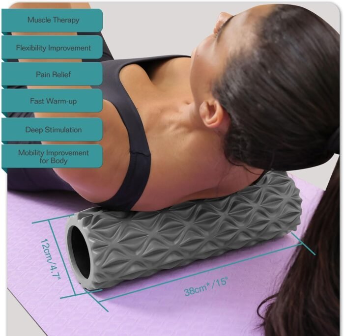 Foam Roller - Medium Density Deep Tissue Massager for Muscle Massage Pilates Yoga,Fitness Exercise for Whole Body Myofascial Trigger Point Release - Image 4