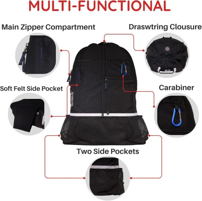 Light Gym Drawstring Backpack with Dual Water Bottle Pockets – 18L Eco-Friendly, Water-Resistant Hybrid Bag with Mesh Compartment & Reflective Details for Men & Women - Image 4