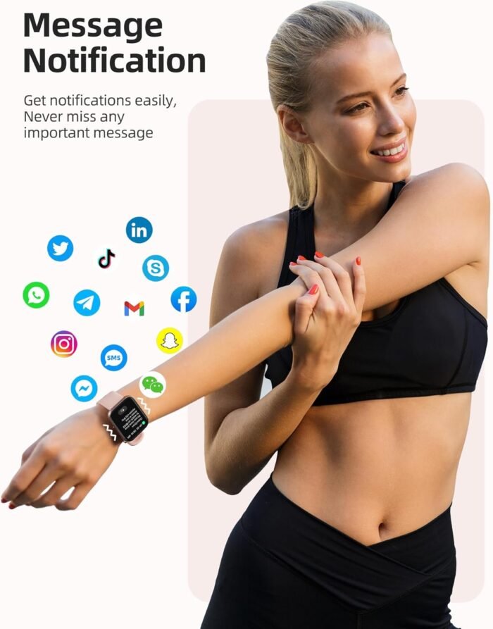 Parsonver Smart Watch, 5ATM Waterproof Swimming Watch, Fitness Activity Tracker with 110+ Sports Modes, Heart Rate/Sleep/SpO2/Calories Monitor, Pedometer, Fitness Watch for Android & iPhone, Rose Gold - Image 6