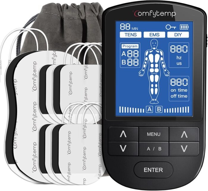 Comfytemp TENS Unit Muscle Stimulator for Pain Relief Therapy, FSA HSA Eligible TENS Machine with 24 Modes and DIY, Dual Channel EMS Unit, Pulse Muscle Massager for Back, Shoulder, Sciatica, Knee - Image 2