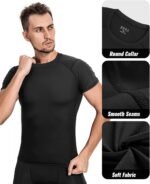 Niksa Men's Compression Shirts, Short Sleeve Athletic Compression Tops Dry Workout T Shirt, Rash Guard Base Layer Undershirt - Image 5