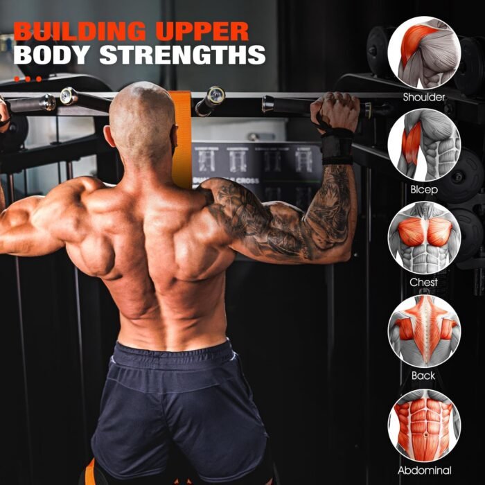 HPYGN Pull Up Assistance Bands, Heavy Duty Resistance Band for Pull Up Bar, Adjustable Weight/Size with Fabric Feet/Knee Rest, Bands for Pull Up Assist for Strength Training, Pull Up Assist Band - Image 7
