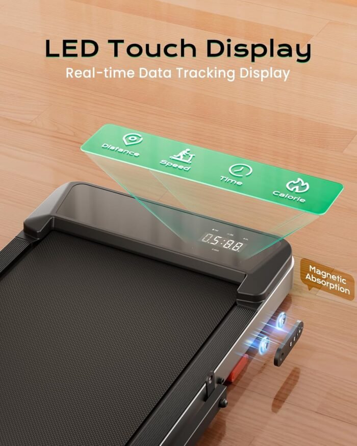Walking Pad,Treadmill with Incline for Home Office, 2.5HP Portable Under Desk Treadmill with 265 Lbs Capacity,Remote Control, Led Display - Image 6