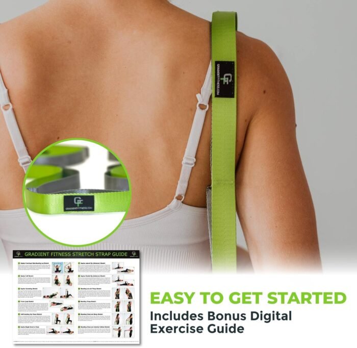 Gradient Fitness Stretching Strap for Physical Therapy, 12 Multi-Loop Stretch Strap 1" W x 8' L, Neoprene Handles, Physical Therapy Equipment, Yoga Straps for Stretching, Leg Stretcher. - Image 8