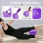 Pilates Ring Fitness Circles Set, Dual Padded Handles Home Pilates Equipment Set for Women Includes 2 Pilates Ring, 2 Pilates Mini Ball, and 5 Resistance Bands at Home Pilates Workout Set - Image 6