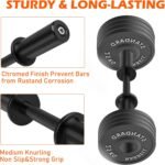 Olympic Dumbbell Handles – Pair of 16" Loadable Dumbbell Bars for 2" Olympic Weight Plates (150LBS Weight Capacity), Ideal for Home Gym Strength Training – Includes 2 Pairs of Spring Collars - Image 4