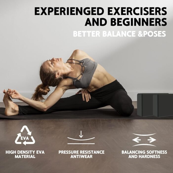 Yoga Block - Supportive Latex-Free Eva Foam - Soft Non-Slip Surface with Beveled Edges for Yoga, Pilates, Meditation - Yoga Accessories for Stability, Balance, Deepen Stretches - Image 7
