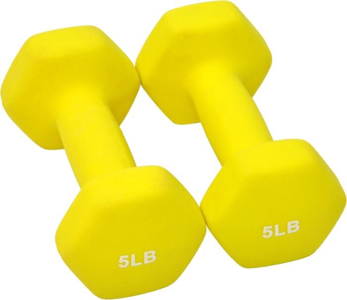Signature Fitness Neoprene Dumbbell Hand Weights, Anti-Slip, Anti-roll, Hex Shape Colorful, 20-Pound Set: 2LB, 3LB, 5LB Pair of Each - Image 8