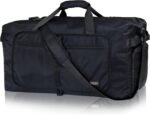 Fmeida 65L Duffle Bag with Shoes Compartment, Foldable Travel Duffel Bags for Men Women, Large Packable Travel Bag Water Repellent & Tear Resistant (Black) - Image 2