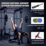 MAJOR FITNESS F35 Folding Power Rack 4-in-1 Home Gym with Cable Pulley System, Multi-Grip Pull-Up Bar, Landmine, 80+ Exercises Space-Saving Gym Equipment Easy Folding for Small Spaces - Image 9