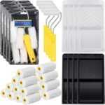 32 Pieces 4 Inch Paint Roller Kit Including 4 Inch Small Foam Roller Covers Frame Tray and Liner for Home DIY Crafts Holiday Party - Image 2