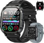 Smart Watch for Men Fitness Tracker: Make/Answer Call Military Smart Watches for Men Digital Mens Watches Running Waterproof Smartwatch Android Phones iPhone Samsung Compatible Heart Rate Monitor - Image 2