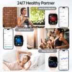 Smart Watch for Men Women with Bluetooth Call & AI Voice, 1.85" HD Fitness Tracker with Heart Rate SpO2 Sleep Monitor, 100+ Sports Modes, Mini Games, IP68 Waterproof Smartwatch for Android iOS Phones - Image 5