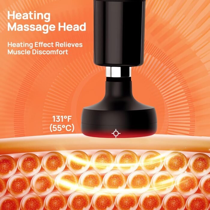 Massage Gun with Heat,Deep Tissue Massager with 12MM Amplitude, Professional Massager for Pain Relief,Portable Percussion Muscle Massage Gun for Back, 2025 Gifts,FSA/HSA Eligible - Image 4