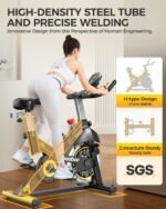 pooboo Exercise Bike, Adjustable Magnetic/Brake Pad Resistance Silent Belt Drive, Indoor Cycling Bike for Home Cardio, Fitness Stationary Bike with 350lbs/300lbs Weight Capacity &Upgraded Version Seat - Image 5