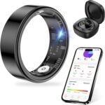 Thin Smart Ring for Fitness & Health Tracking -Heart Rate/Blood Oxygen Monitor, 5ATM Waterproof, Sleep Analysis, Pedometer -No APP Subscription Compatible with Smartphone (Black, 7) - Image 2