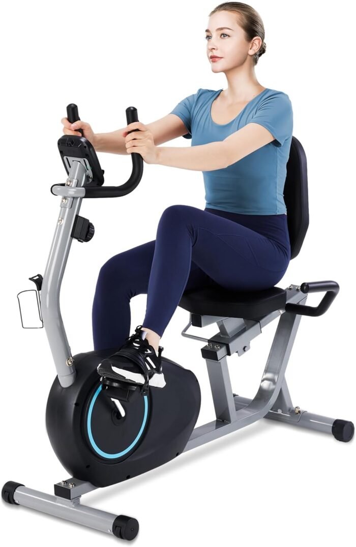 Recumbent Exercise Bike for Seniors - 400LB Weight Capacity Recumbent Bikes with Comfortable Seat, Pulse Sensor, 16-level Resistance, LCD Monitor - Image 2