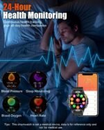 Military Smart Watches for Men with Bluetooth Call, 1.43" AMOLED Waterproof Smartwatch with Flashlight, 111 Sport Modes, 530mAh Heart Rate/SpO2/Sleep Monitor Fitness Tracker for Android iOS - Image 6