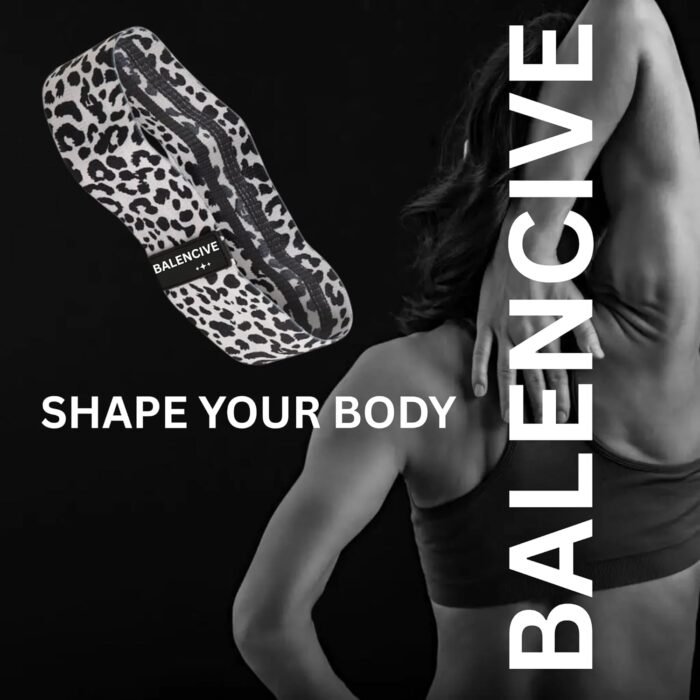 Fabric Resistance Bands Set, Leopard Print Design, Set of 3 Different Strength Exercise Bands with Carry Bag and Exercise Guide - Image 3