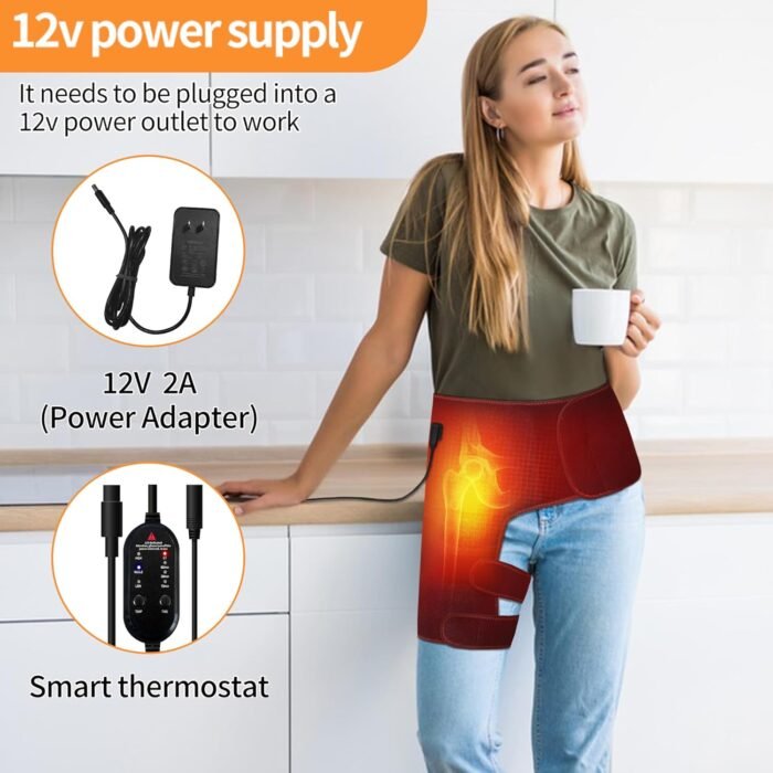 Hip Heating Pad, Electric Heated Hip, Hip Massager Vibration, Thigh/Buttock Electric Heat Pad for Sciatica Nerve Relief - M/L - Image 7