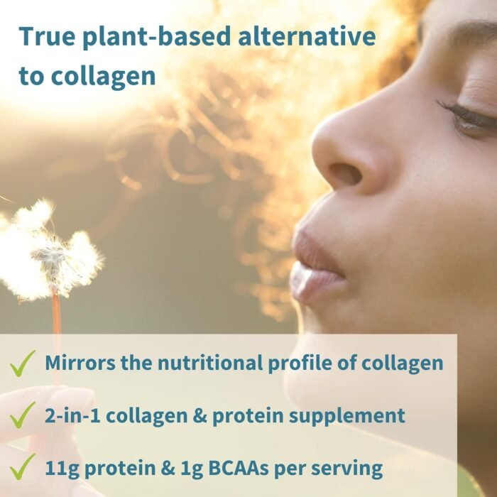 Igennus Vegan Collagen Peptide Powder, Enhanced with Glycine, Proline & Hydroxyproline & Cofactor Vitamin C, Non GMO, Complete Vegetarian Plant Based Collagen Powder Booster, 35 Servings - Image 3