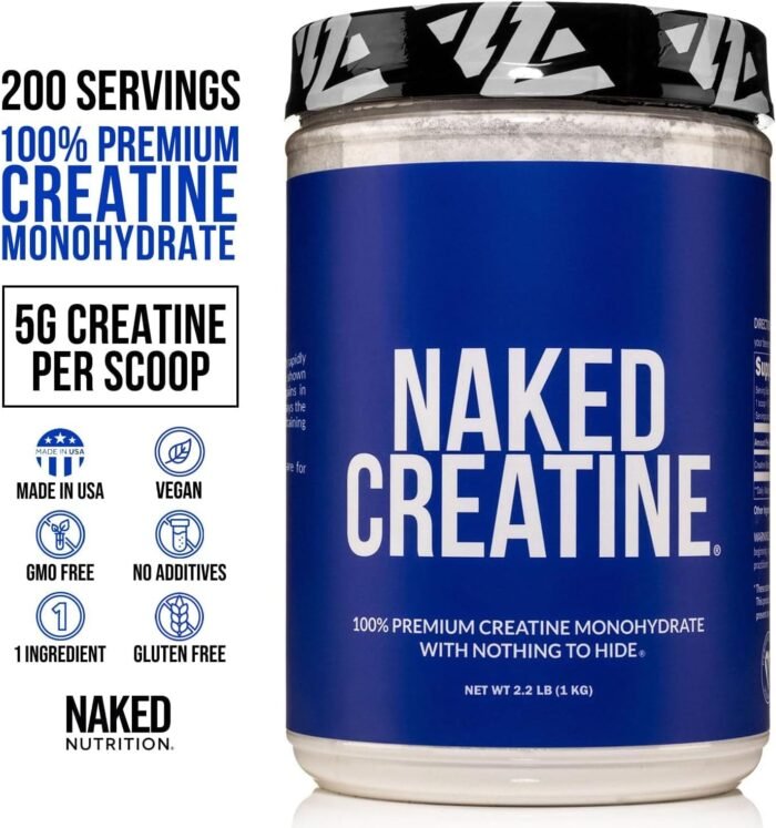 NAKED Pure Micronized Creatine Monohydrate – 200 Servings, 1,000g Bulk – Vegan, Non-GMO, Gluten & Soy Free - Muscle Building, Strength Training, Gym & Fitness Supplement - Image 3