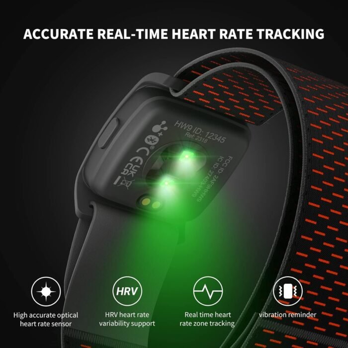 COOSPO HW9 Bluetooth 5.0 ANT+ Heart Rate Monitor Armband with HR Zones/Calories Burned, Optical HRM Sensor for Fitness Training/Cycling/Running,Compatible with Peloton,DDP Yoga,Wahoo - Image 3