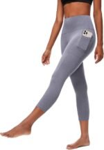FULLSOFT Capri Leggings with Pockets High Waisted Capri Leggings for Women Workout Yoga Pants Capris - Image 2