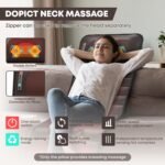 Massage-Mat, Detachable Neck Massager, Full Body Vibration Heating, Massage Pad with 10 Vibrating Motors and 9 Speed Settings for Home Office Use, Brown - Image 6