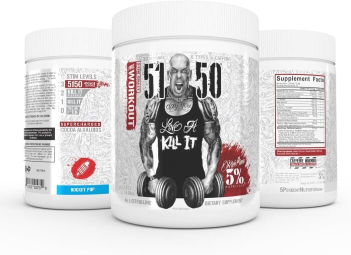 5% Nutrition Rich Piana 5150 High Stim Pre-Workout Powder | Extreme Energy, Focus, Pumps & Endurance | 400 mg Caffeine, Citrulline, Beta Alanine, N-Acetyl L-Tyrosine | 30 Srvgs (Rocket Pop) - Image 5