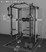 Eonfit E5 Smith Machine with Vertical Leg Press, Power Cage Squat Rack with LAT-Pull Down Cable Crossover Rotating Arms System Home Gym Equipment All in One - Image 4