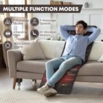 Massage-Mat, Detachable Neck Massager, Full Body Vibration Heating, Massage Pad with 10 Vibrating Motors and 9 Speed Settings for Home Office Use, Brown - Image 3