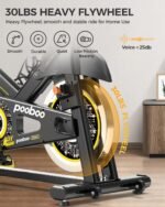 pooboo Exercise Bike, Adjustable Magnetic/Brake Pad Resistance Silent Belt Drive, Indoor Cycling Bike for Home Cardio, Fitness Stationary Bike with 350lbs/300lbs Weight Capacity &Upgraded Version Seat - Image 4