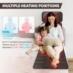 Massage-Mat, Detachable Neck Massager, Full Body Vibration Heating, Massage Pad with 10 Vibrating Motors and 9 Speed Settings for Home Office Use, Brown - Image 5